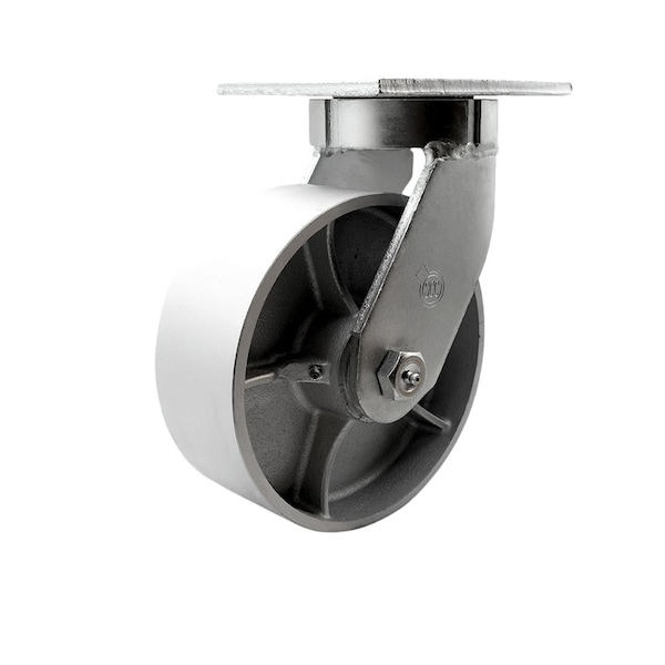 8'' Extra Heavy Duty Semi Steel Cast Iron Wheel Swivel Top Plate Caster